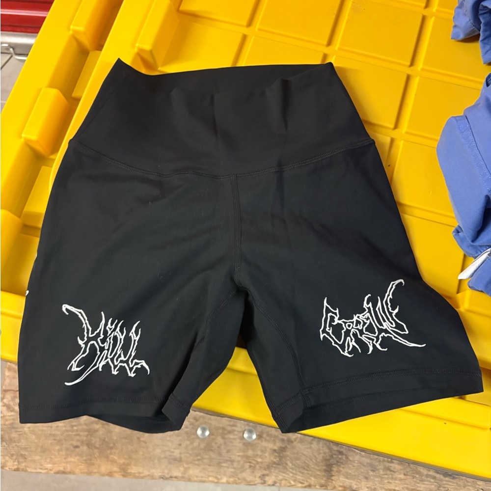 Kill Crew Black Bike Shorts with White Graphic
